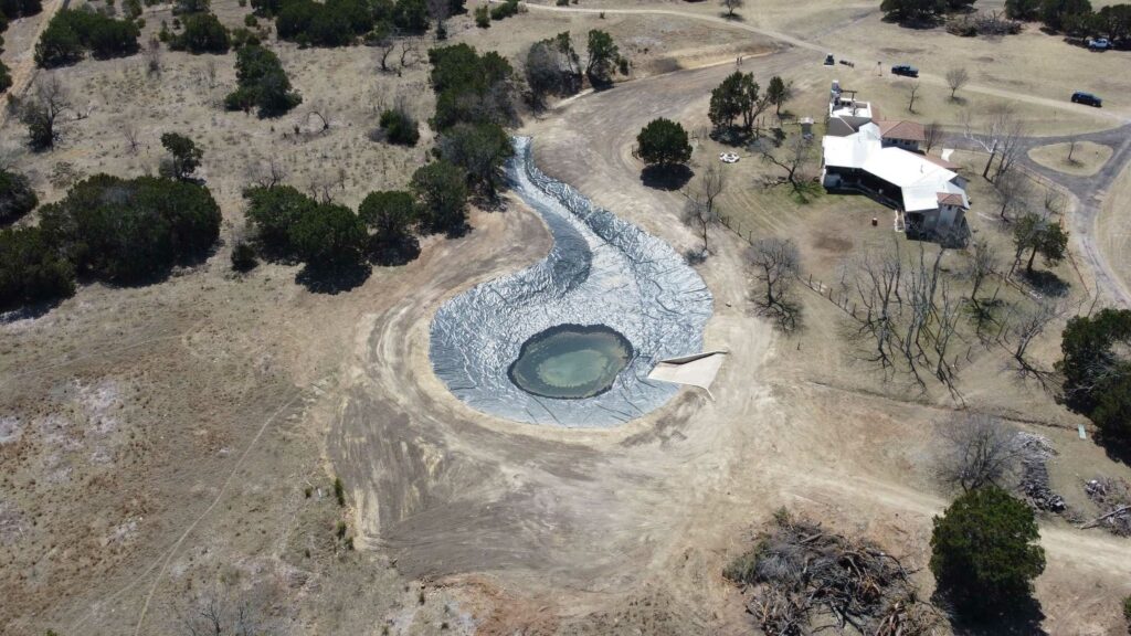 farm pond under construction